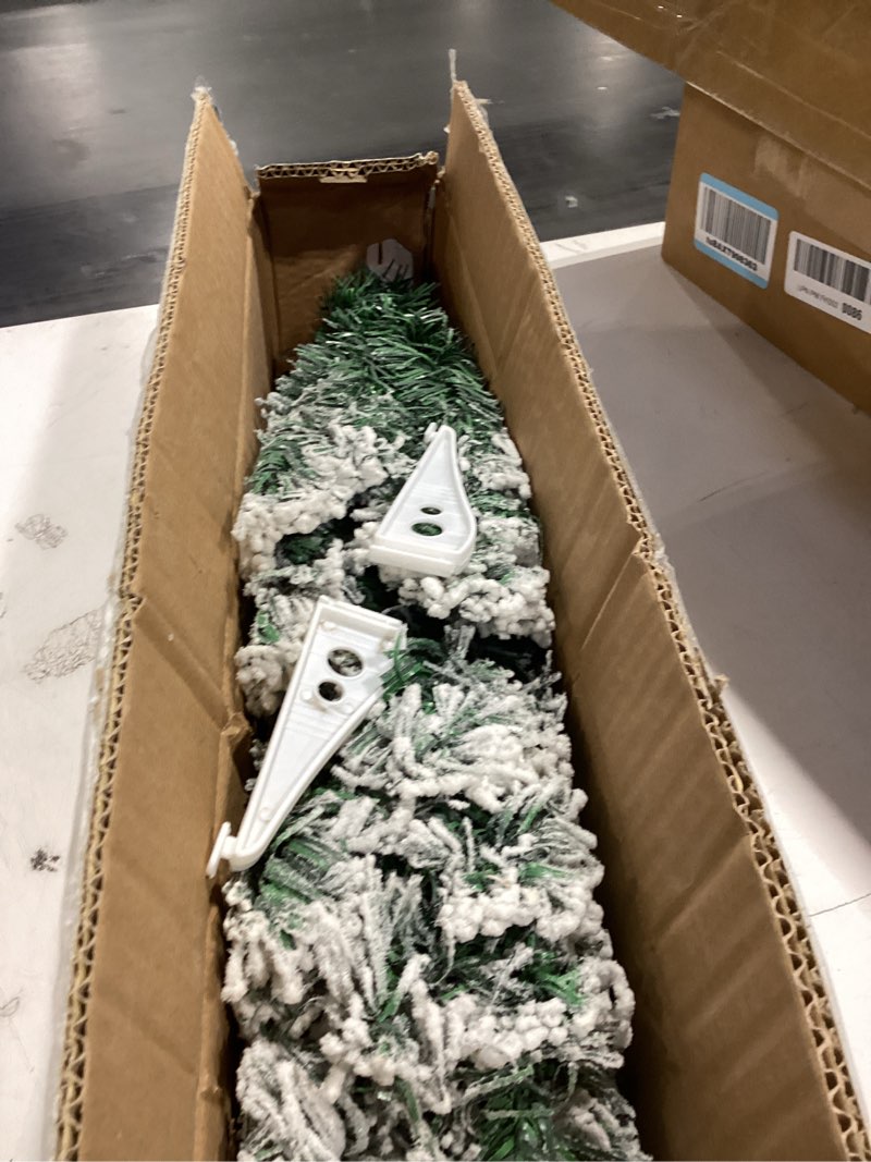 Condition photo showing Good Condition for Perfect Holiday 2' Snow Flocked Christmas Tree | 63 Tips, Dia 11" | Includes Plastic Stand