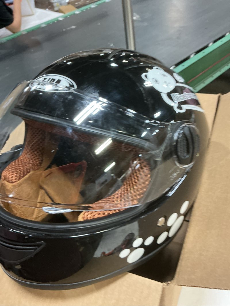 Condition photo showing Good Condition for Kids Motorcycle Helmet with Panda Design and Racing Gloves Set, DOT Certification Black