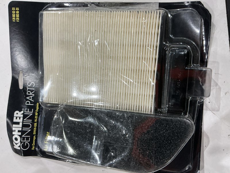 Condition photo showing As Is for air filter for kohler courage sv470-620 15-22 hp engines with foam pre-filter included