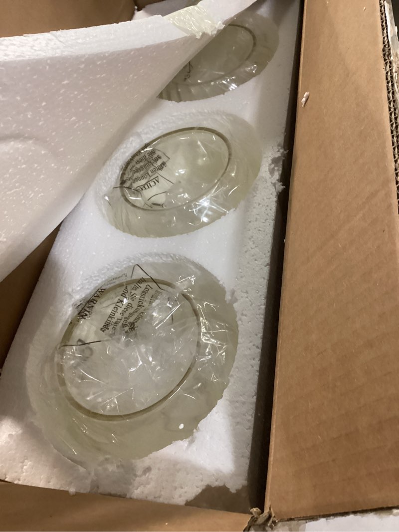 Condition photo showing Good Condition for lucidce 3 pack round ripple glass globes for light fixtures replacement, clear amber glass shade for farmhouse pendant light chandelier wall sconce, 1-5/8 inch fitter amber 5.9 inches