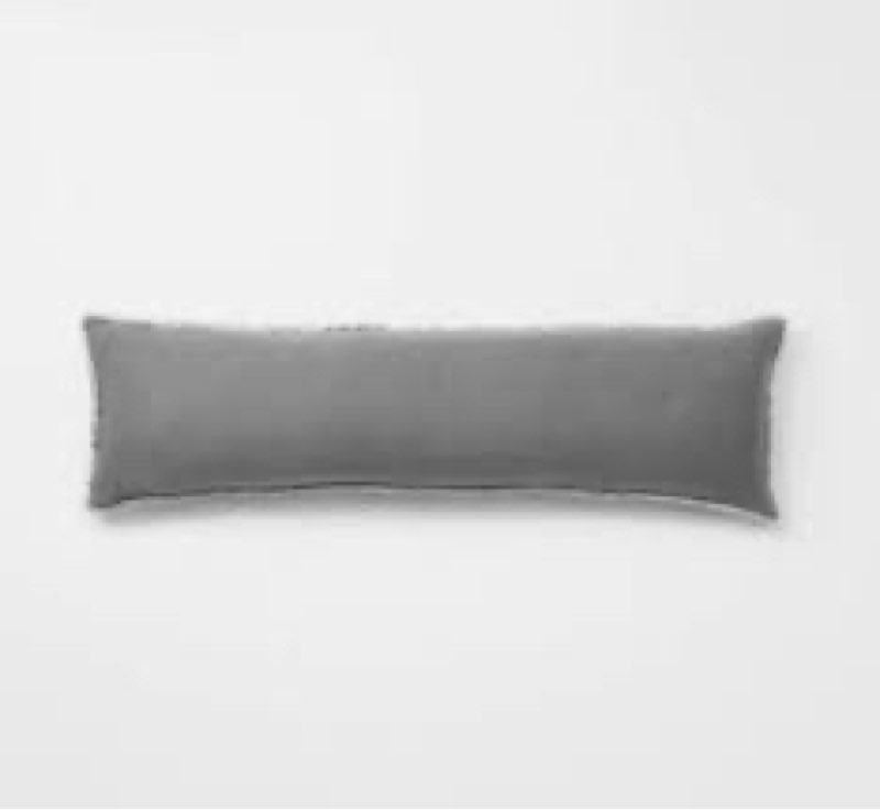 european linen oversized lumbar pillow cover 12 x48” dark grey 