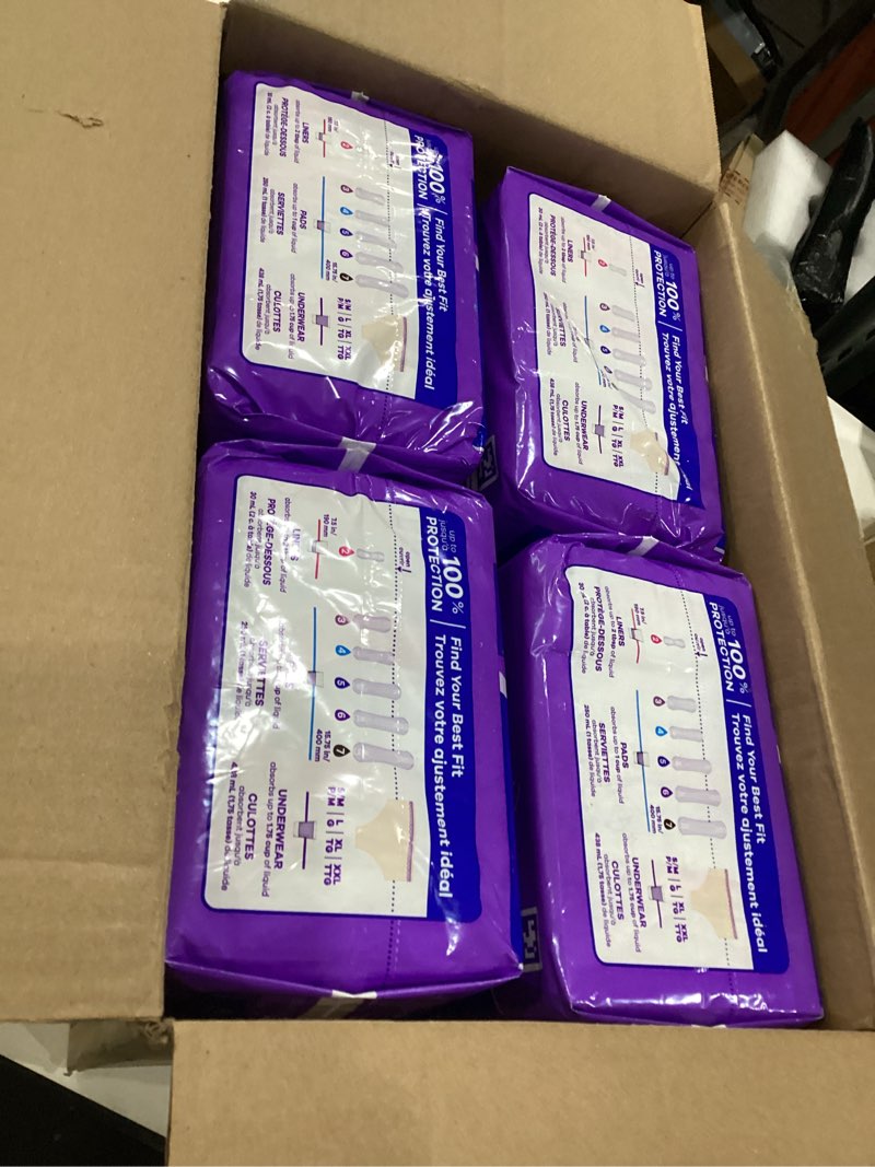 Condition photo showing Good Condition for always discreet adult incontinence pads for women, drier, 5 drop long length, heavy absorbency, pads for bladder control management, bladder leaks, & postpartum pads, 156ct long 156