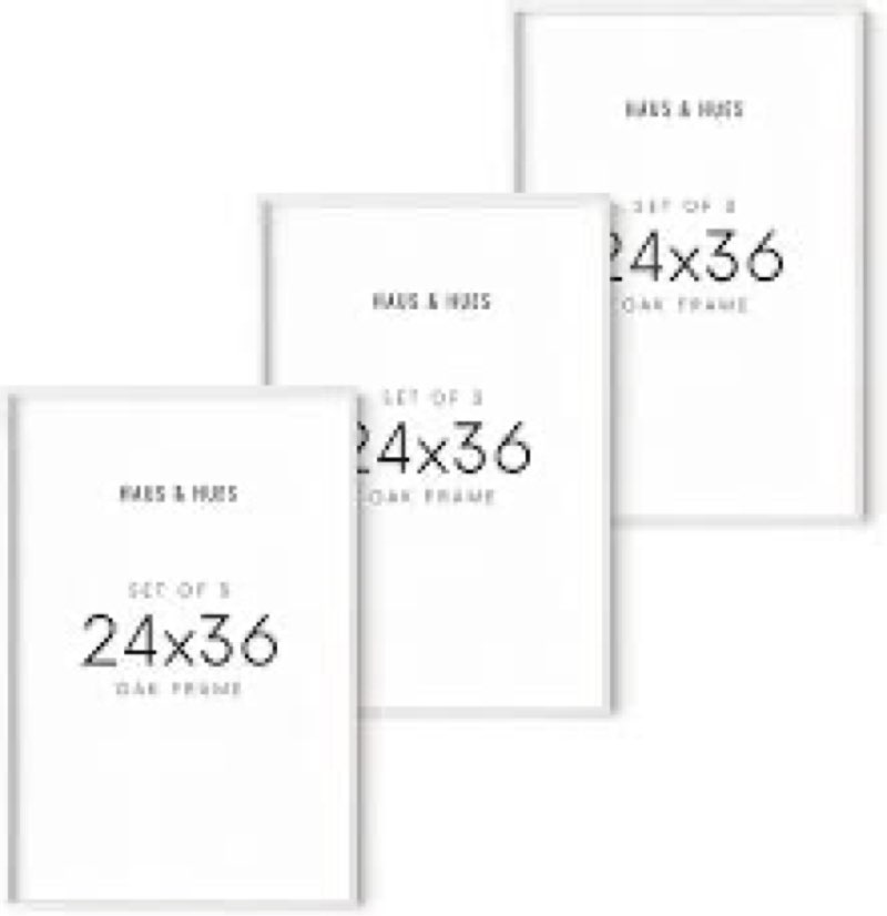 puthiac 18x24 white oak wood frames -18"x24" poster frames for wall, 18x24 picture frames for wall, 