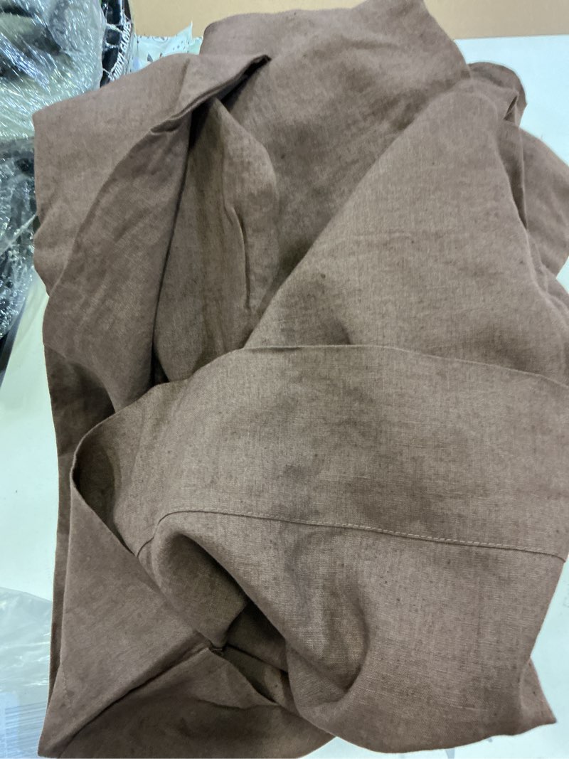 Condition photo showing Good Condition for european linen sheet set, king, espresso