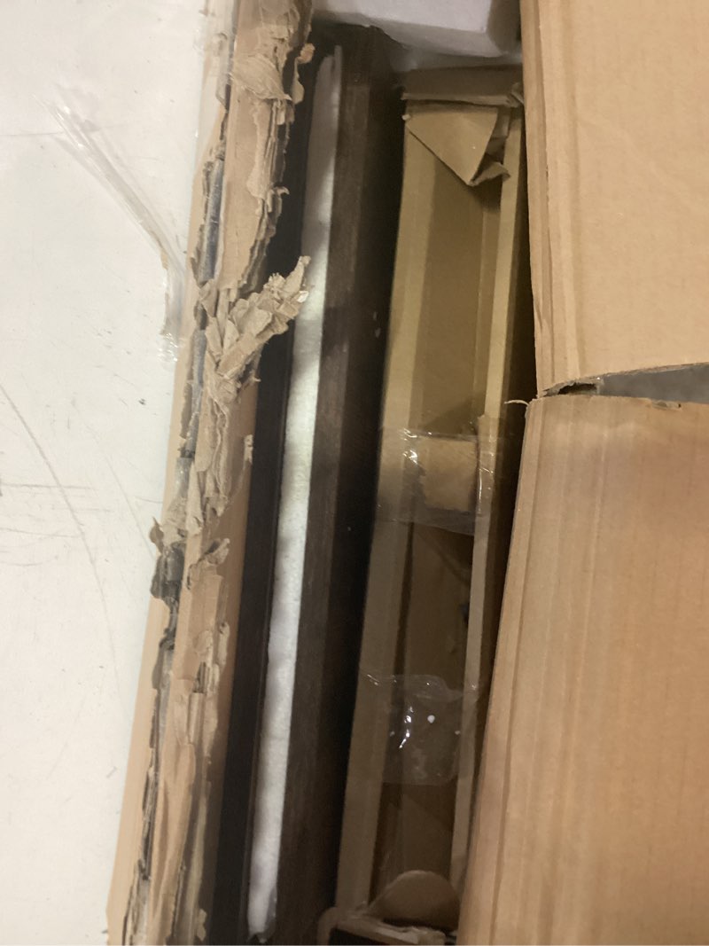 Condition photo showing As Is for wlive tv stand for 43 inch tv, small entertainment center with storage cabinet & adjustable shelves, mid-century modern tv stands for living room and bedroom, 32" tv console, brown 39 inch rustic brown