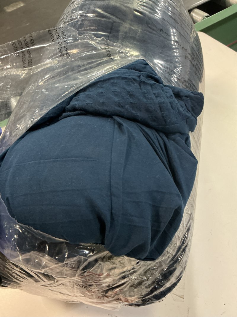 Condition photo showing As Is for Bedsure Waffle Comforter Set Queen, Soft and Breathable Navy Bedding Comforter Set, 3 Pieces, 1 Waffle Weave Comforter (90" x 90") and 2 Pillowcases(20" x 26") Queen 07 - Navy