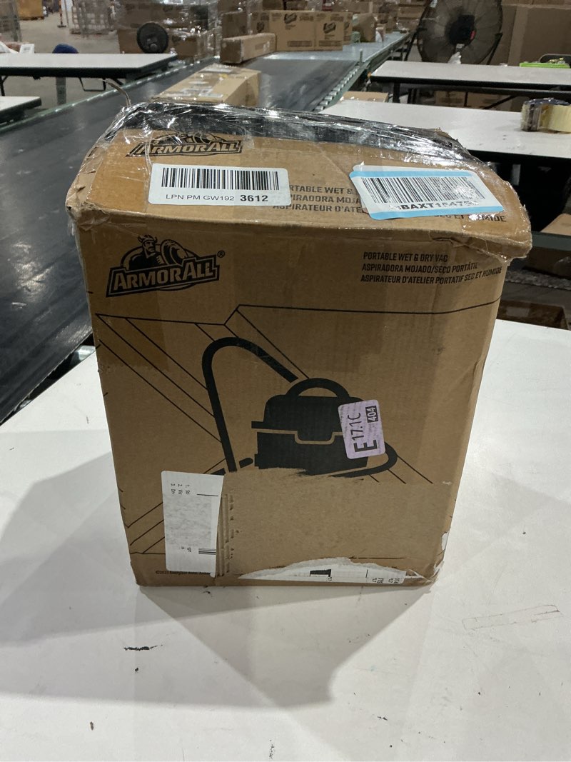 Condition photo showing As Is for armor all® aa155 1.5-gallon 2 peak hp portable wet/dry vacuum, orange 1.5 gal vac