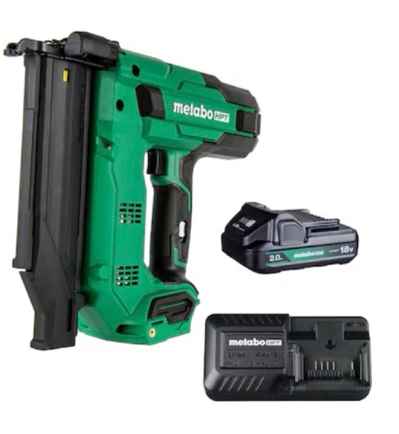 metabo hpt multivolt 2-in 18 -gauge cordless straight brad nailer (battery included and loader)