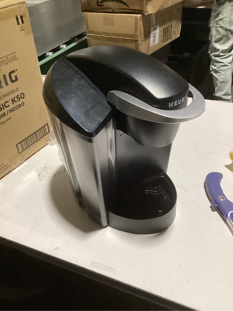 Condition photo showing As Is for As is Keurig K-Classic Single Serve K-Cup Pod Coffee Maker, with 3 Brew Sizes, 48oz Removable Reservoir, Black