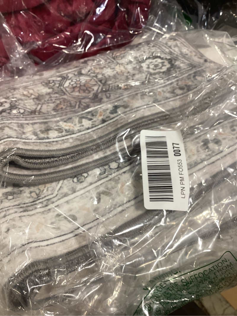 Condition photo showing Good Condition for Lessymo Washable 2×3 Small Area Rugs for Entryway Bathroom, Soft Kitchen Rug Non-Slip Carpet Indoor Door Mat for Floor, Vintage Boho Low Pile Rugs for Entry Bedroom Nursery Home, Grey/Brown Grey Brown 2' x 3' (Rectangular)