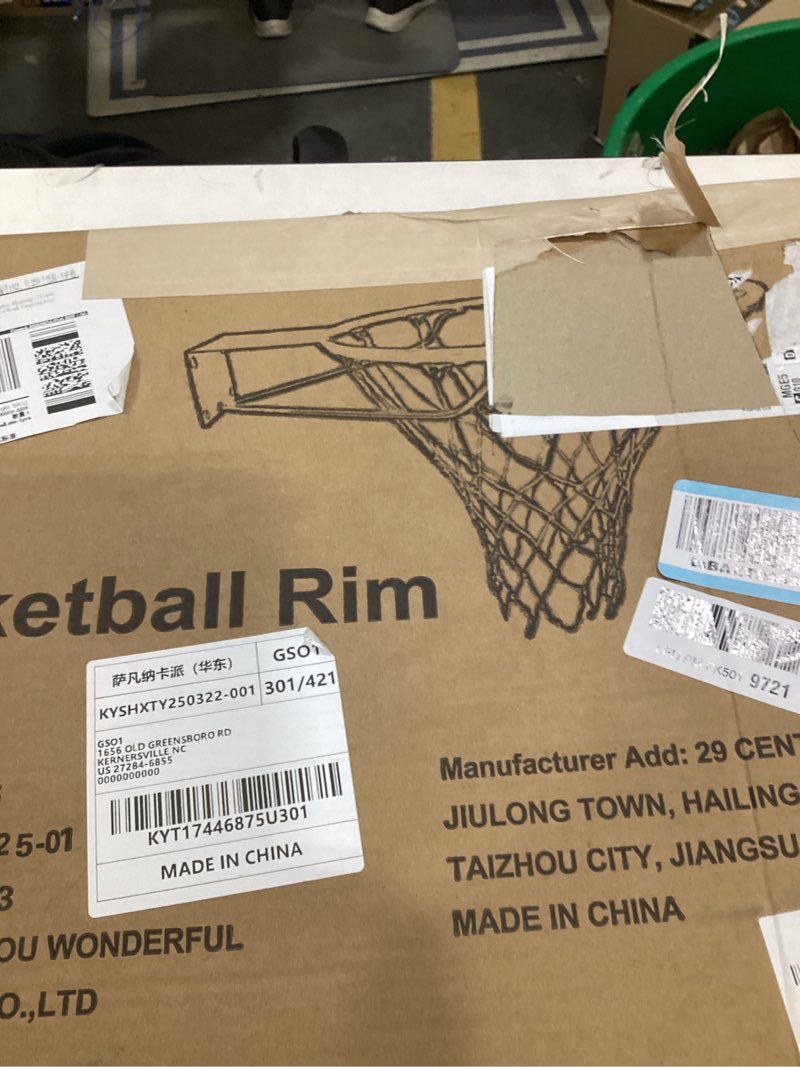 Condition photo showing Good Condition for Basketball Rim, 18" Replacement Wall Mounted Outdoor Basketball Hoop, Heavy Duty Solid Steel, Double Spring Basketball Hoop Rim with All Weather Net for Indoor and Outdoor Hanging Orange