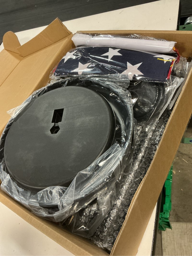 Condition photo showing Good Condition for indoor flag pole and stand,8ft flagpole kit with base eagle topper 3x5 ft american flag,heavy duty indoor flag pole for city hall/businesses/office/auditorium/school/home 8ft-2pack