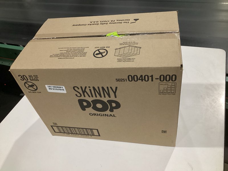 Condition photo showing New/Like New for skinnypop popcorn, original, whole grain, dairy-free snack, 0.65oz bags (30ct