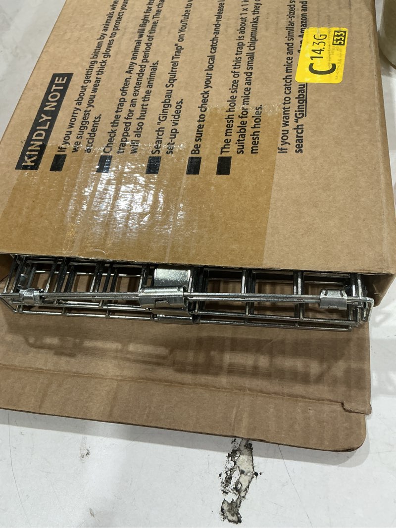 Condition photo showing As Is for gingbau squirrel trap foldable heavy duty humane live animal cage trap (not for mouse)