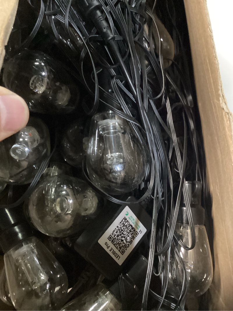 Condition photo showing Good Condition for 300ft rgb+ic outdoor string lights, dimmable shatterproof led bulbs, ip67 waterproof dreamcolor chasing lights, multicolor dynamic lighting for patio balcony garden & outdoor living area decoration