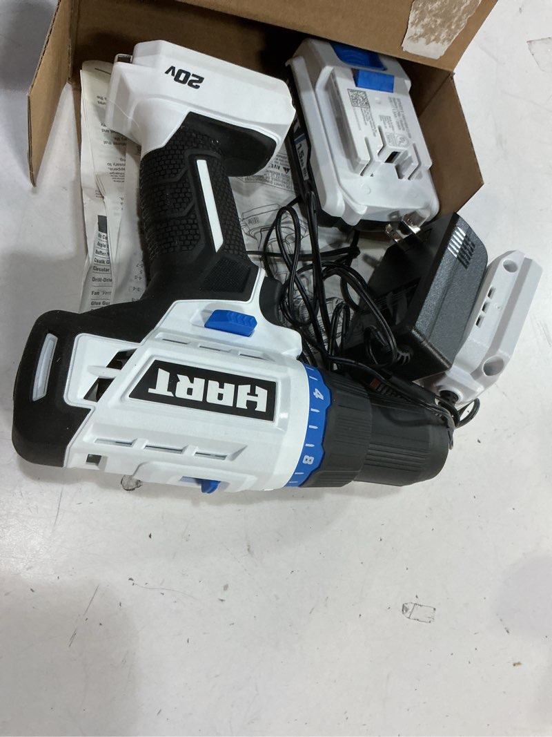 Condition photo showing Good Condition for hart 20-volt 1/2-inch cordless drill/driver kit  (1) 1.5ah lithium-ion battery  gen 2