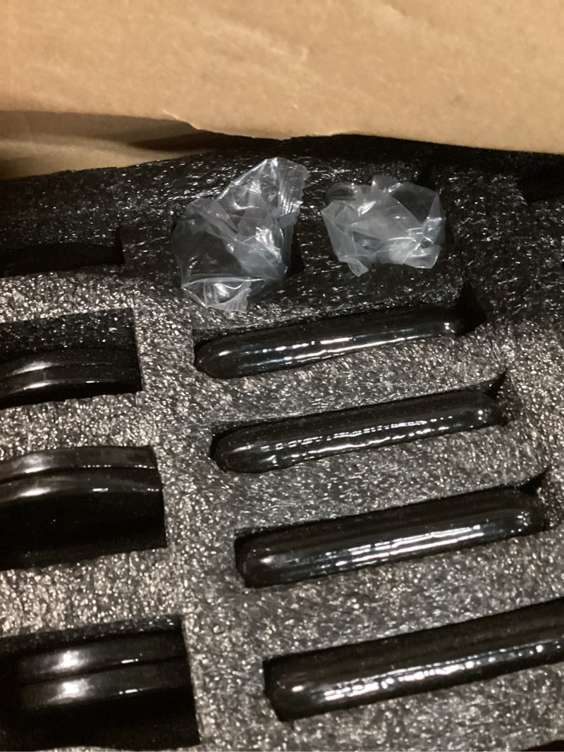 Condition photo showing Good Condition for eapele 1/2" d rings tie down anchors, heavy duty steel breaking strength 12000 lbs, surface mount hooks for securing cargo on trailer, trucks with screws and bolts (black 8pcs) black 8 pack