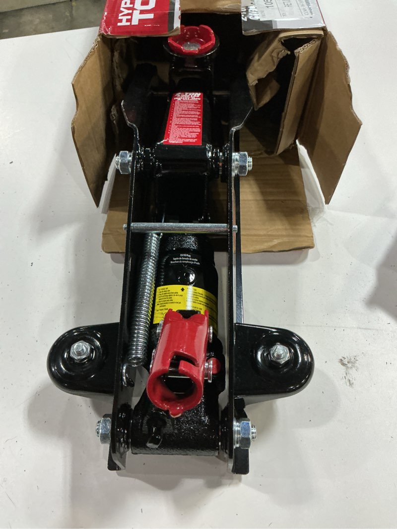 Condition photo showing Good Condition for hyper tough t82011w trolley jack, work for sedan and coupe, 2 ton black
