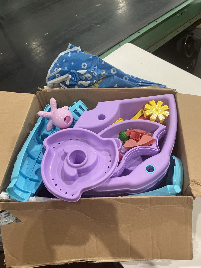 Condition photo showing As Is for intoypad water table pump, octopus battery powered water pump for water table 3 hours non-stop fun summer outdoor water toys outside water play table accessories for toddlers kids (purple)