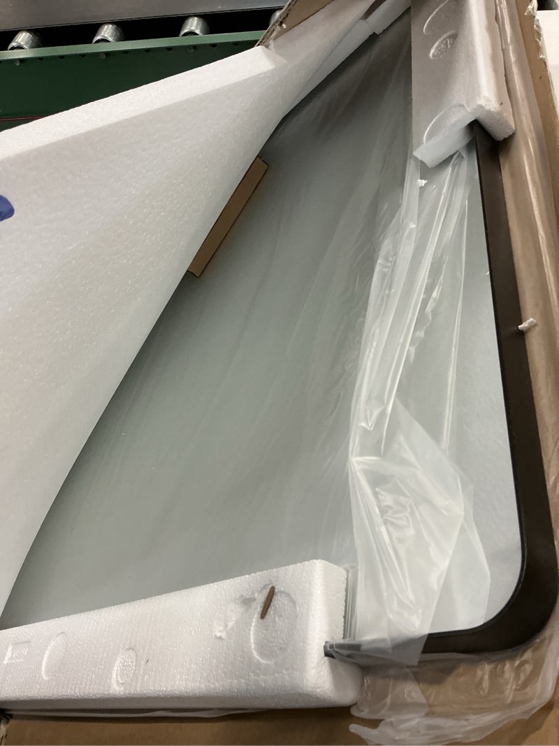 Condition photo showing Good Condition for LOAAO Black Metal Framed Bathroom Mirror for Wall, Large 55X30 Inch Rounded Rectangle Mirror, Matte Black Bathroom Vanity Mirror Farmhouse, Anti-Rust, Tempered Glass, Hangs Horizontally or Vertically