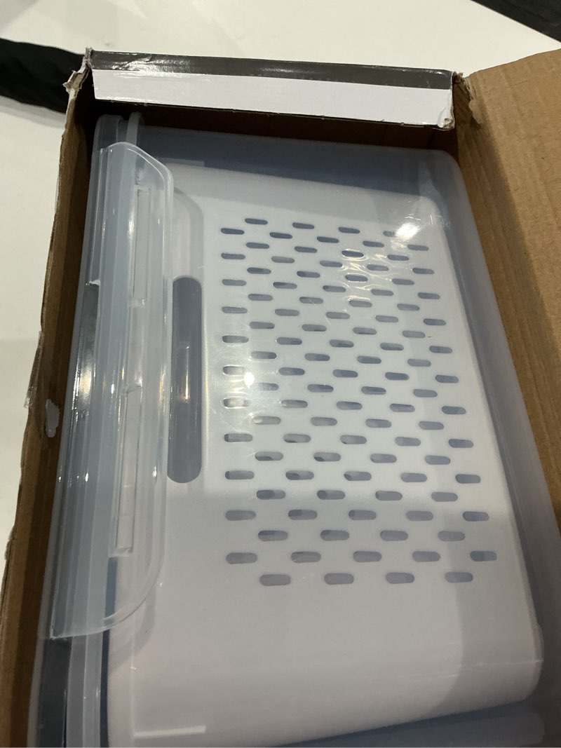 Condition photo showing Good Condition for freshmage fruit storage containers for fridge with removable colander, airtight food storage container, dishwasher safe produce saver for refrigerator, keep berry fruit fresh longer 6 pcs large clear clear large 6