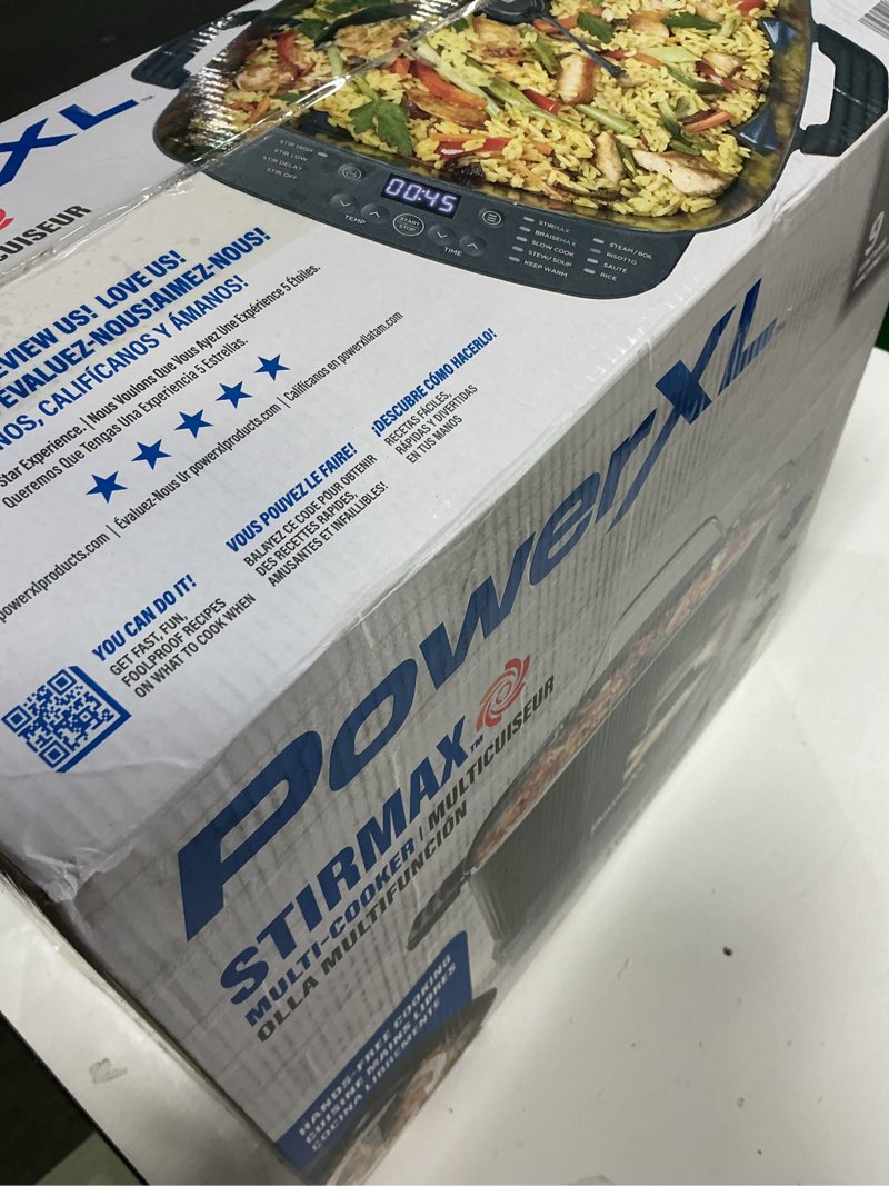 Condition photo showing Good Condition for STIRMAX PLUS 7.5 Quart Digital Multi-Cooker with Automatic Paddle to Stir and Shred, 9 in 1 programmable presets to Sauté, Sear, and Brown Food Before Simmering – Accessories & Cookbook Included