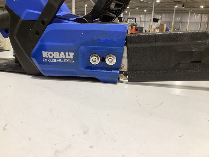 Condition photo showing As Is for battery charger for kobalt chainsaw. 40v max.