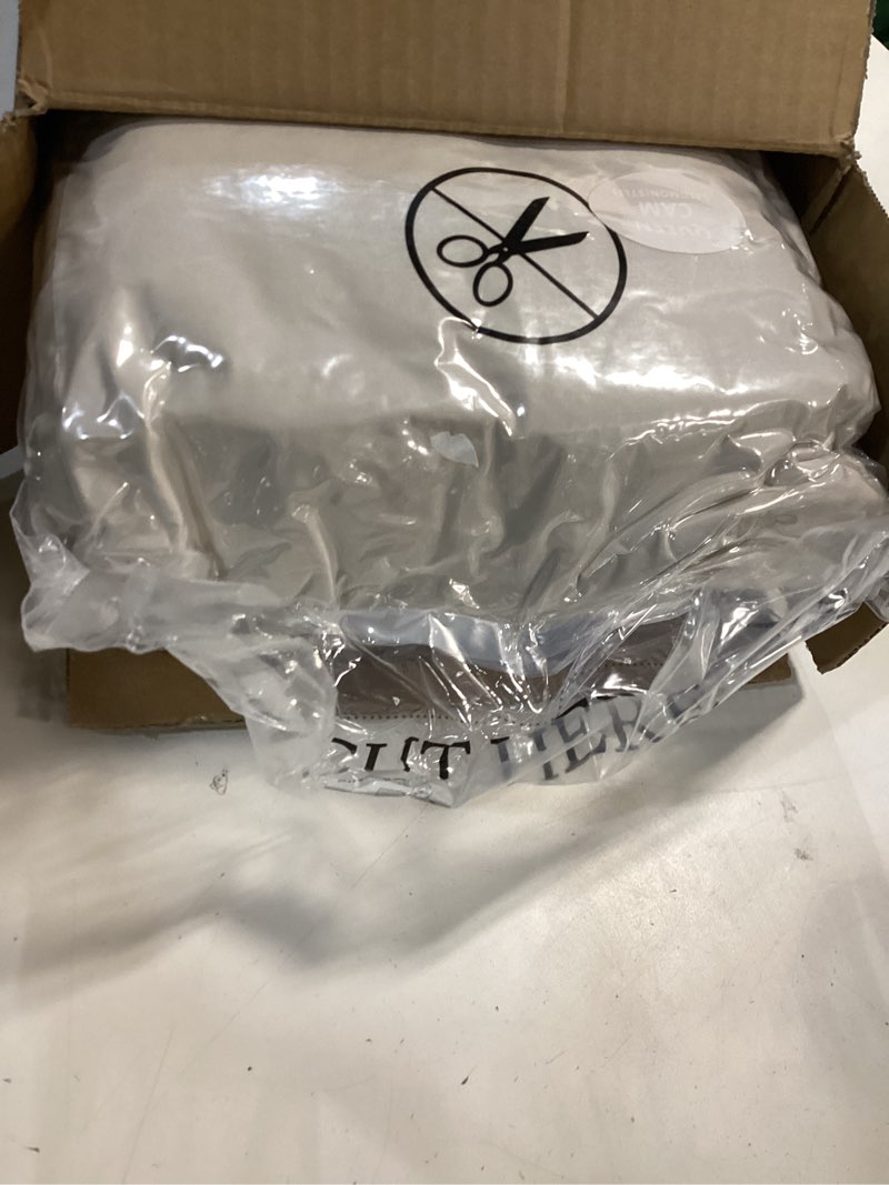 Condition photo showing New/Like New for HIG Pre Washed Down Alternative Comforter Set Queen - Reversible Chic Quilt Design - Box Stitched with 4 Corner Tabs - Lightweight for All Season - Camel Duvet Comforter with 2 Pillow Shams