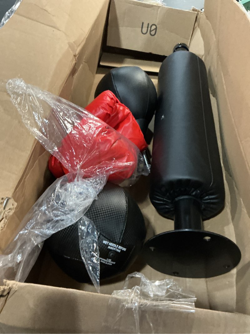 Condition photo showing Good Condition for erice boxing bag, desktop punching bag, stress relief punching ball, speed bag for adheres to diverse surfaces like wooden office, ceramic and glass desktops, black