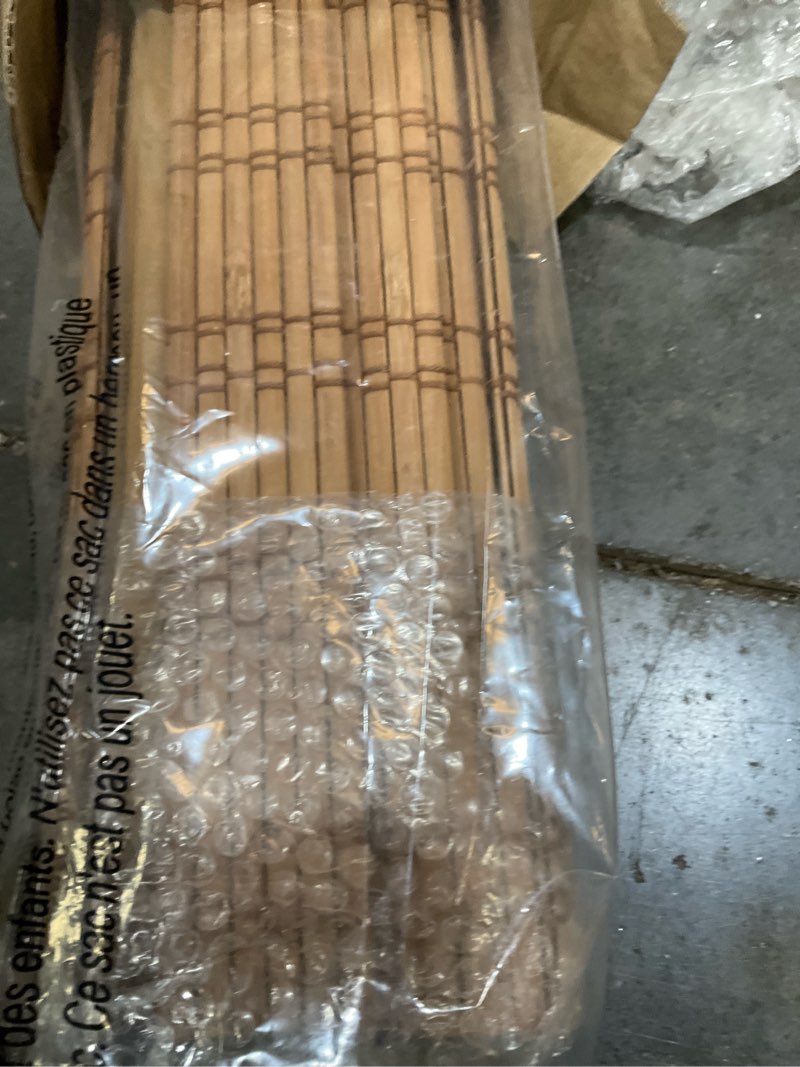Condition photo showing New/Like New for lazblinds no tools no drill cordless bamboo roman shades, light filtering window treatment, roll up bamboo blinds for windows 34.5'' w x 48'' h, ceylon light russet light filtering-ceylon light russet 34.5" w × 48" h