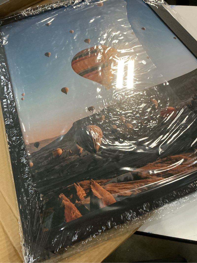 Condition photo showing Good Condition for 19.25x26.75 picture frame for wall display, 19.25x26.75 black picture frame with shatter resistant plexiglass, stable and sturdy puzzle frame for wall display, handpicked gift collection