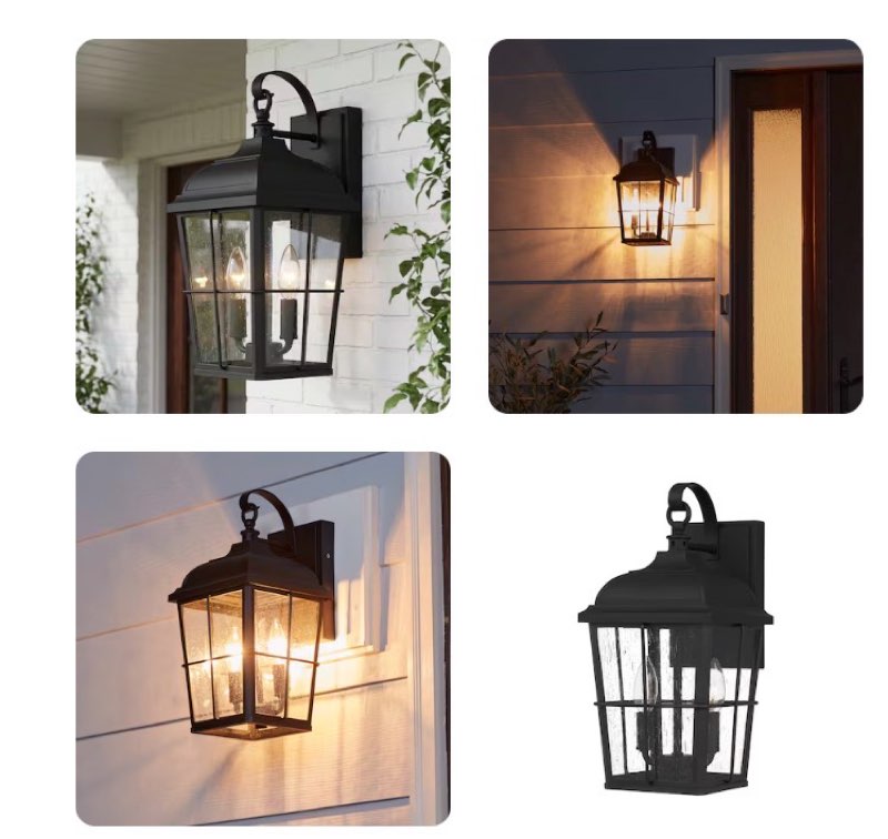 quoizel knox 2 -light 15.75-in h matte black hardwired outdoor wall light