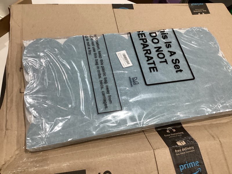 Condition photo showing New/Like New for scalloped felt bulletin board 36 x 24 inches foldable blue pin cork board alternative for wall, 3' x 2' trifold picture vision self adhesive bulletin decorative blue 36" x 24"