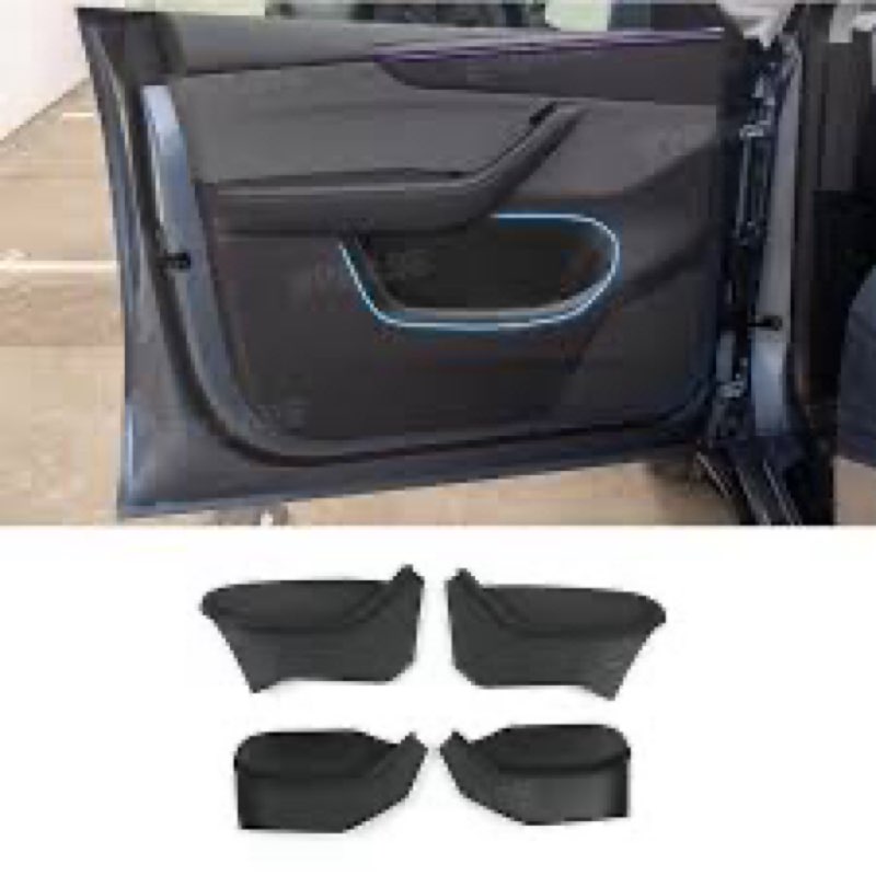PUOENI New 2025 2026 Model Y Juniper Door Side Organizer 4PCS Full-Cover TPE Front and Rear Door Sid