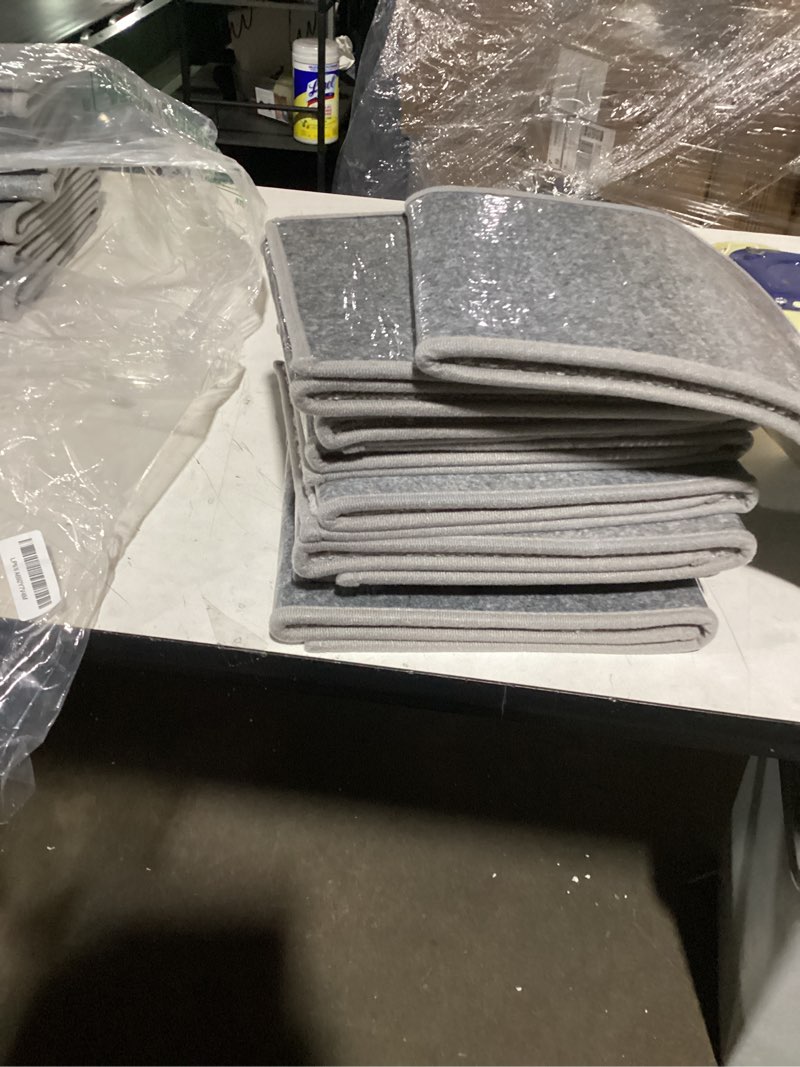 Condition photo showing Good Condition for Stair Treads Non Slip for Wooden Steps Indoor 9" x 36" 15 Pack Extra Wide Stair Tread Carpet Stairs Runner, Step Pads with Reusable Adhesive for Dogs Kids Elders, Machine Washable, Light Grey 9 x 36 inch Light Grey 15