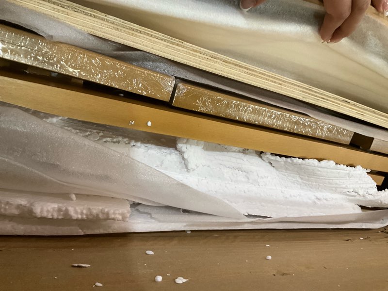 Condition photo showing As Is for design house brookings 36 inch bathroom vanity, ready to assemble, solid wood, birch – design house, 587139 modern birch rta vanity cabinets