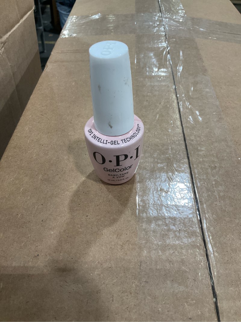 Condition photo showing New/Like New for OPI GelColor LED Cure Gel Nail Polish | Nude & Brown Shades | Salon-Quality Shine, Long-Lasting Wear | Easily Soak Off Removal | Vegan & HEMA Free | 0.5 Fl Oz Baby, Take a Vow | Sheer Soft Neutral Pink