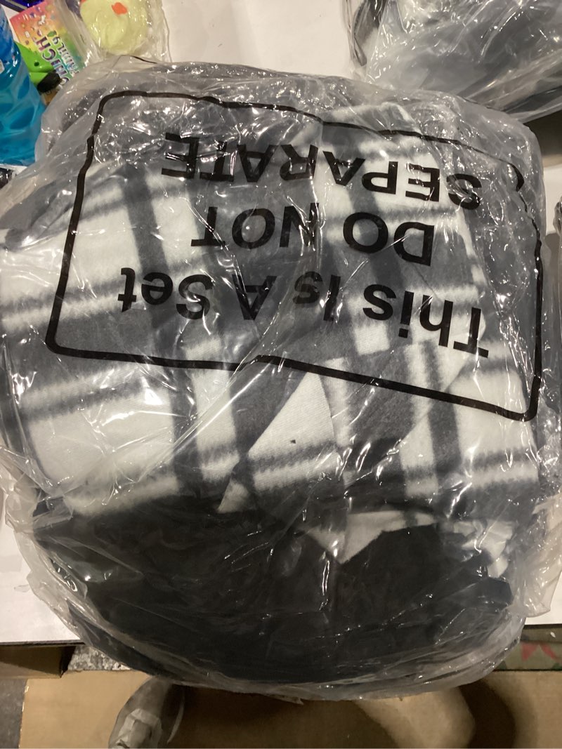 Condition photo showing New/Like New for 48 Pcs Winter Beanie Hat Glove Scarf Set Bulk Fleece Windproof Ski Glove Plaid Scarves Warm Beanie Cap for Women Men Homeless Stylish