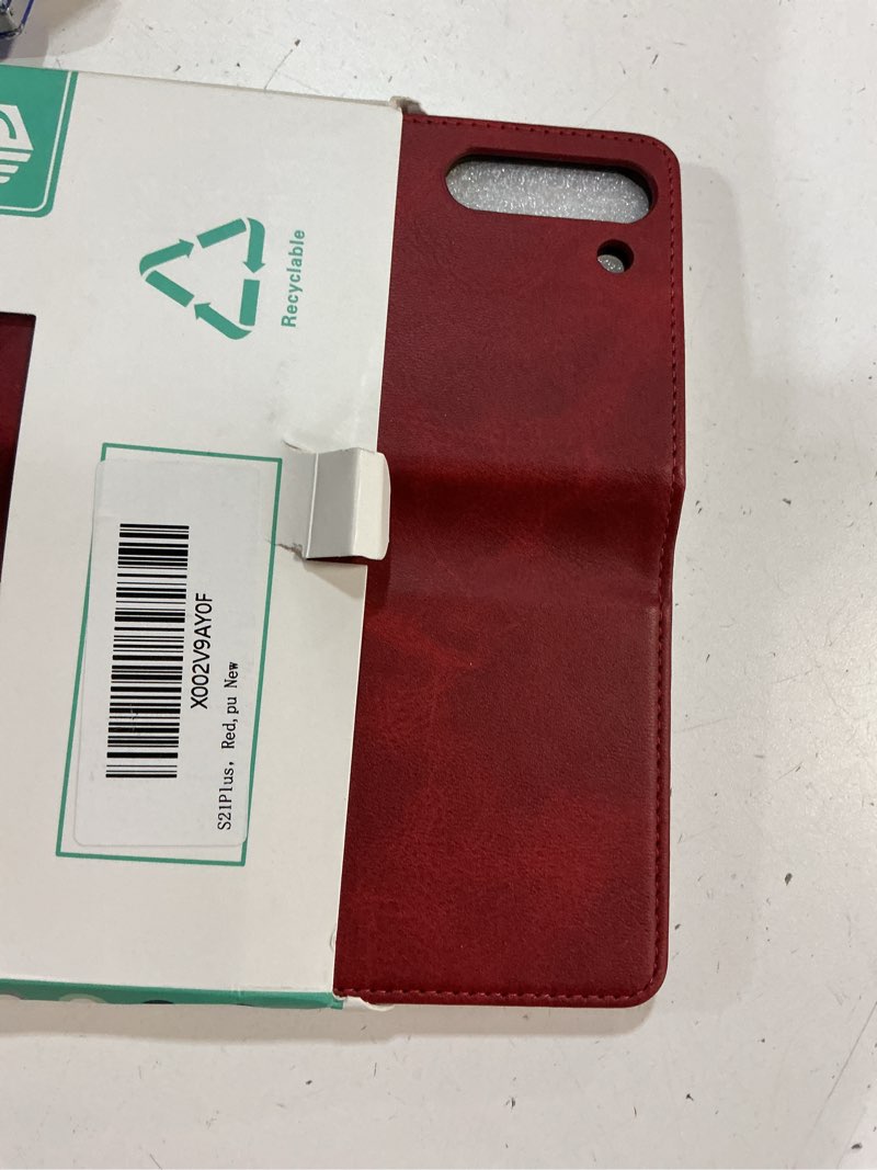 Condition photo showing Good Condition for suanpot for samsung galaxy s21+/s21 plus 6.7"(non s21 6.2") with rfid blocking leather wallet case credit card holder, flip folio book phone case shockproof cover women men for s21 plus case red