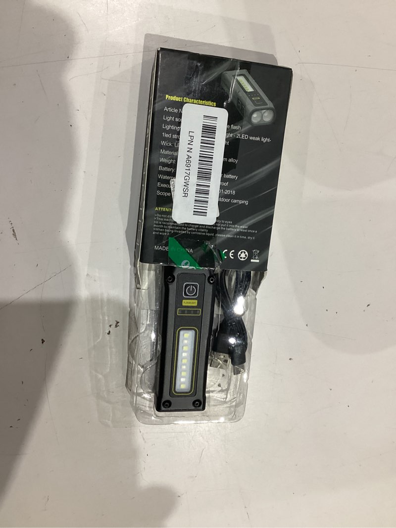 Condition photo showing Good Condition for yunseity black flashlight spot light, magnet suction, ipx4, type c rechargeable warning flashlight, 1500mah, vibrant lights, good shock resistance, with magnet suction