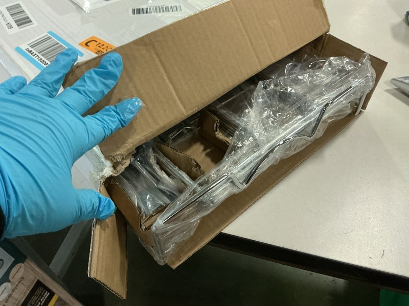 Condition photo showing New/Like New for HOLDN’ STORAGE Pull Out Organizer for Bakeware, Cutting Board and Trays, Adjustable Dividers - Heavy Duty, Lifetime Limited Warranty - For Narrow Cabinet Spaces, 12.5”W x 21”D x 11”H, Chrome 12.5" W x 21" D