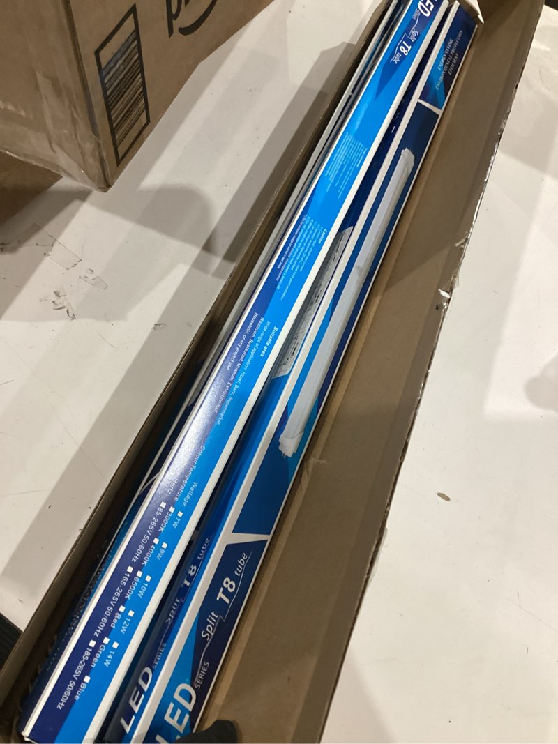Condition photo showing As Is for lightingwill led t8 light tube 2ft, warm white 3000k-3500k, dual-end powered ballast bypass, 1000lumens 10w (24w fluorescent equivalent), frosted cover, ac85-265v lighting tube fixtures, 4 pack… warm white 2 feet
