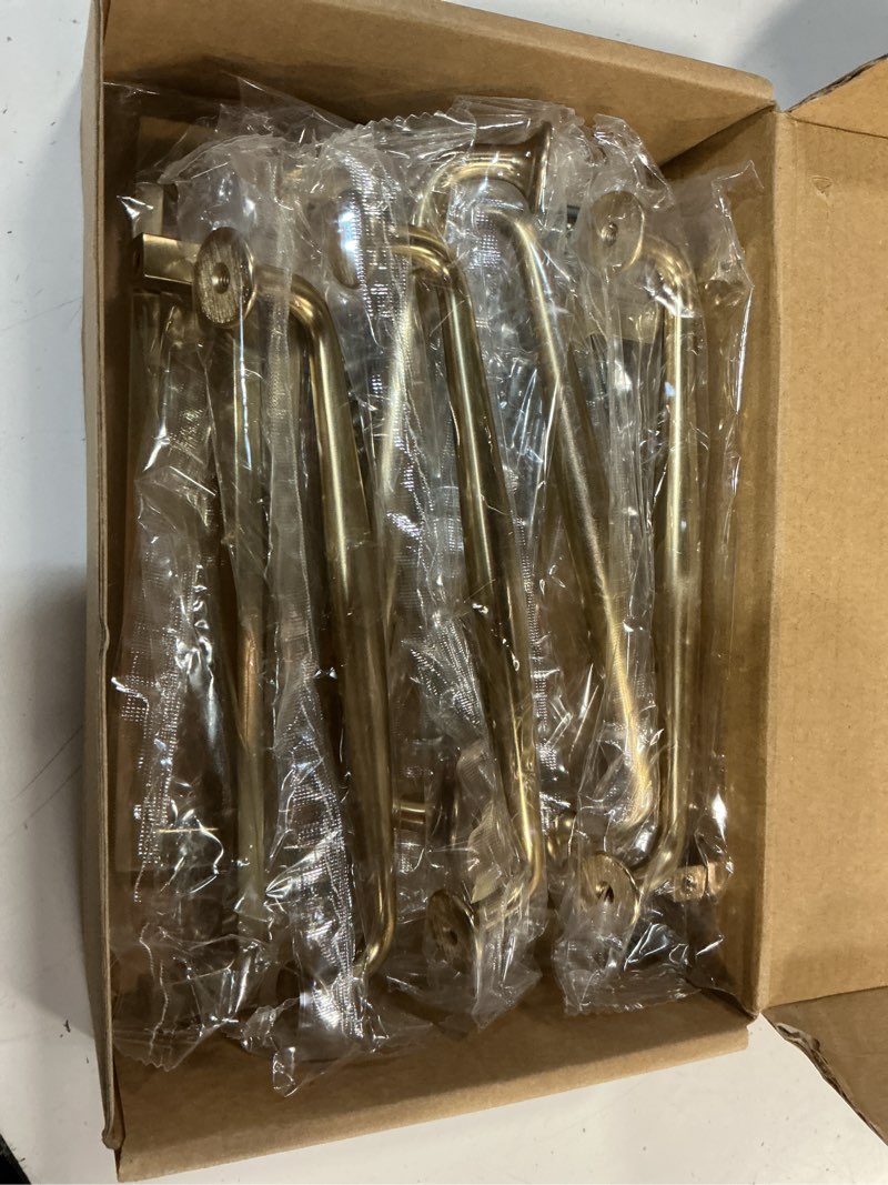 Condition photo showing New/Like New for ravinte champagne bronze cabinet handles solid pulls 6-1/4 inch 10 pack | zinc alloy, cabinet pulls, cupboard drawer handles, easy installation, standard size hole center, screws included 6-1/4 inches hole center champagne bronze 10