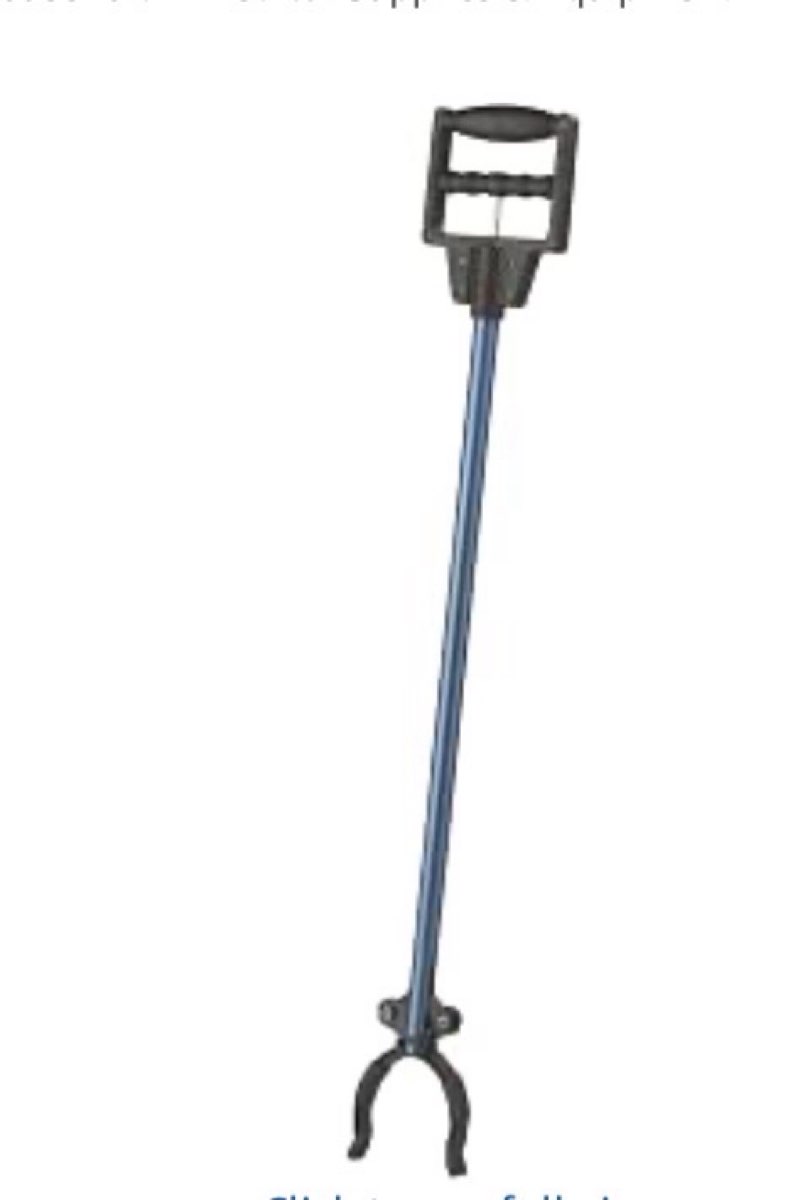 medline 31" reacher grabber tool with 5 lb weight capacity in blue - durable, lightweight aid for elderly & disabled - ideal for medical patients, hospitals & nursing homes