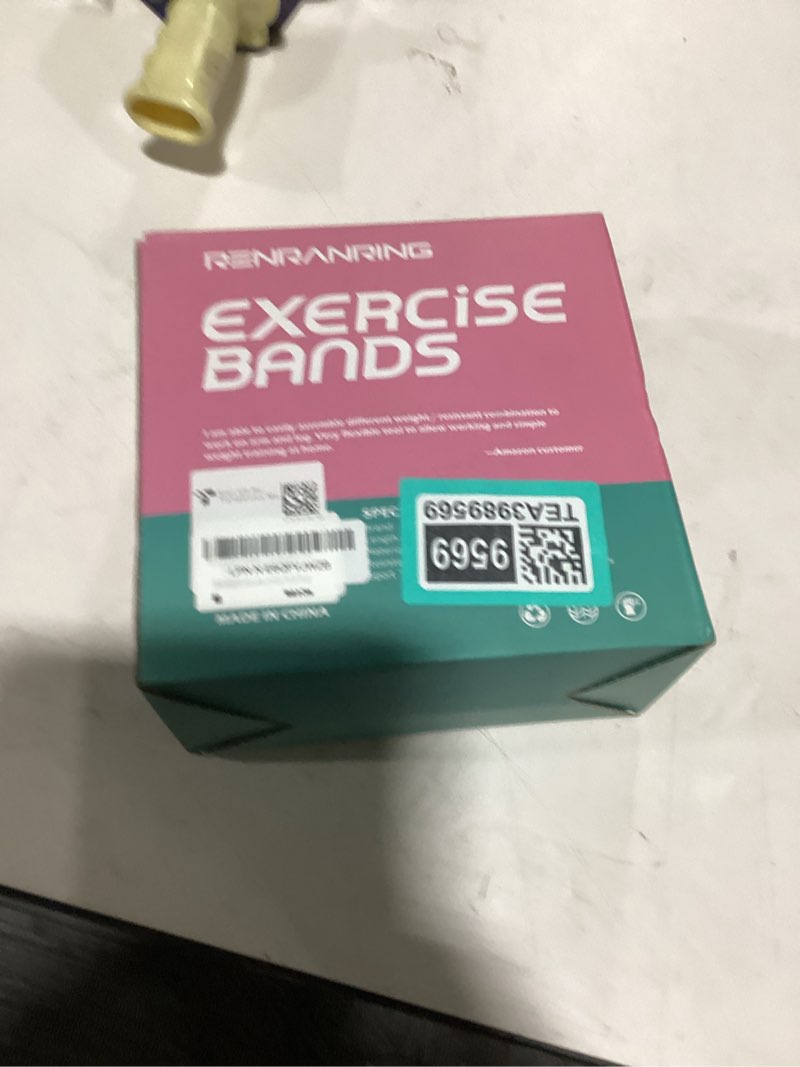 Condition photo showing Good Condition for renranring resistance bands for working out, 150lbs exercise bands, workout bands, resistance bands set with handles for men women, legs ankle straps black, gray, blue, medium pink, pink 51.0 inch