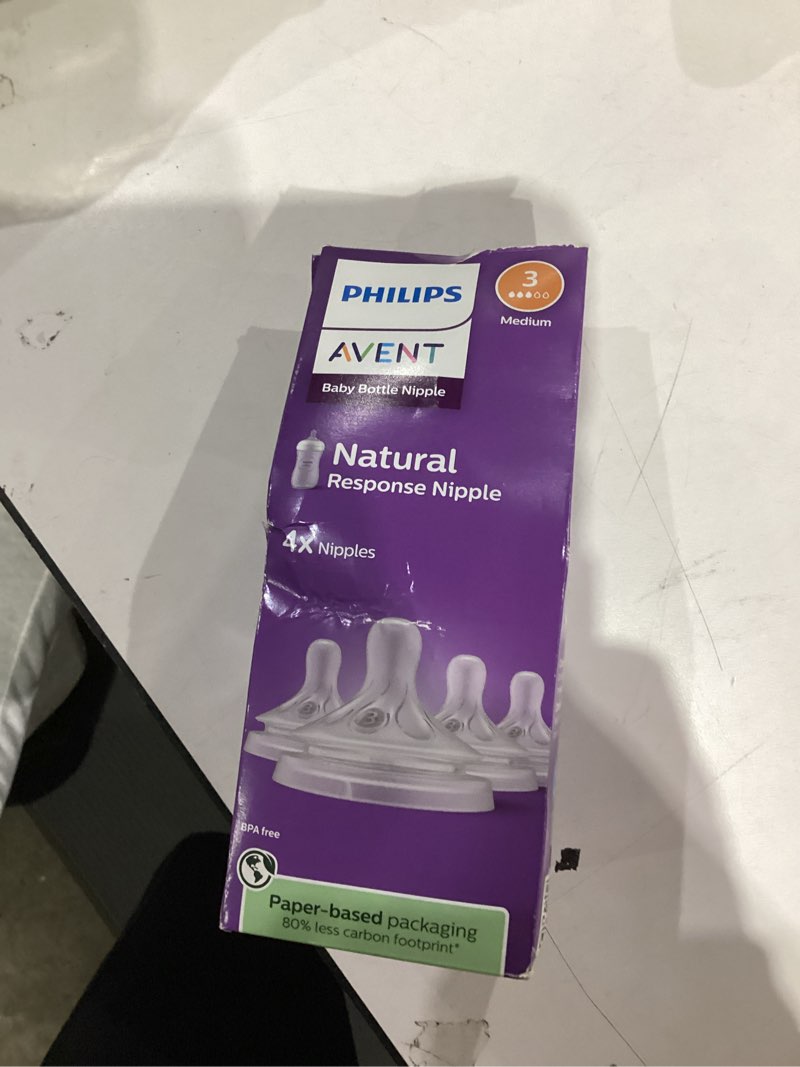 philips avent natural response nipples, medium flow (flow 3), 4-pack, scy963/44