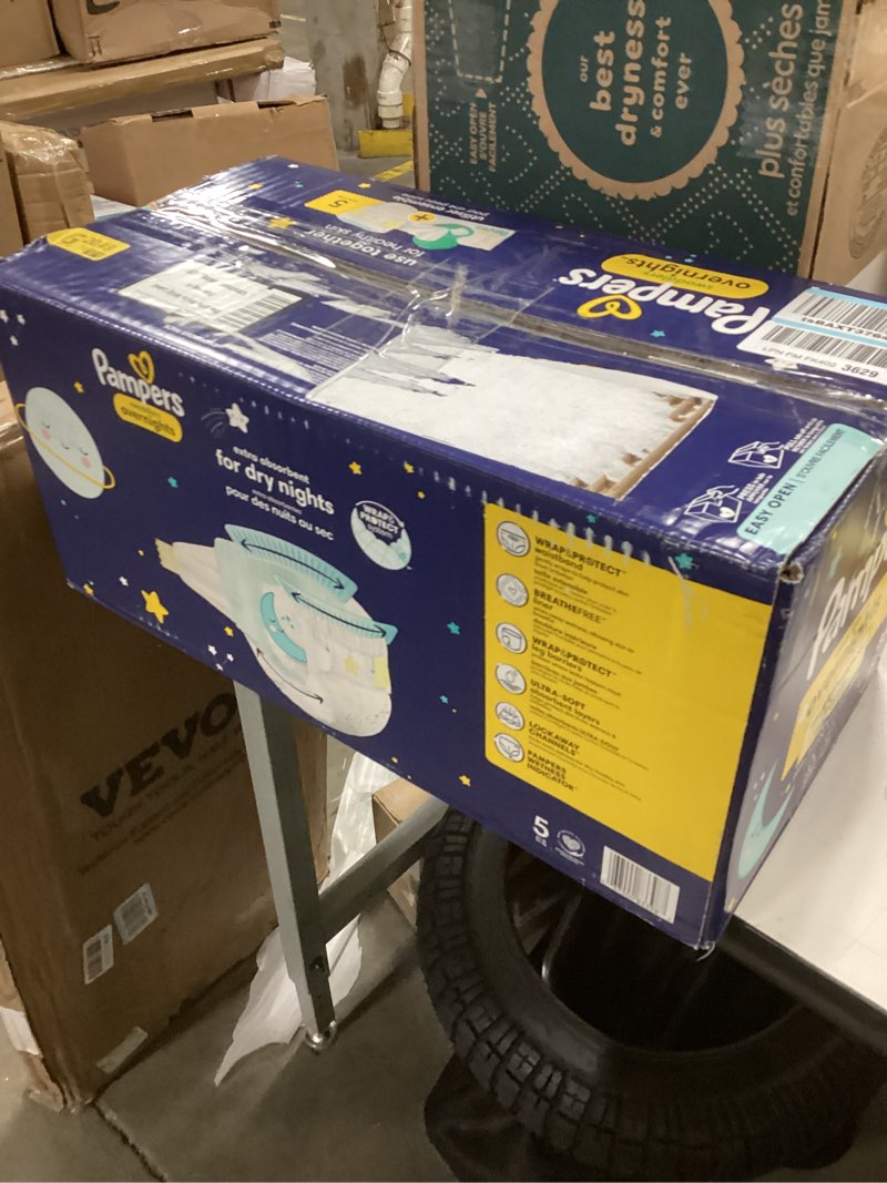 Condition photo showing New/Like New for Pampers ZZZ Overnight Diapers, Size 5 (27+ lbs), 88 Count, Nighttime Protection Disposable Baby Diaper, Night Time Leak and Skin Protection Size 5 88