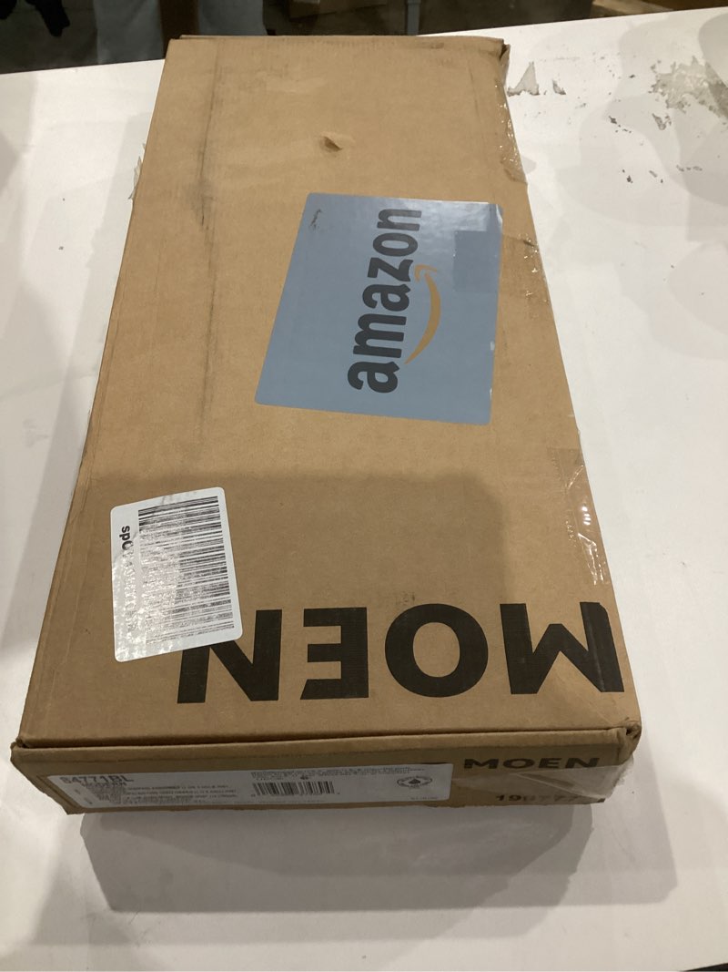 Condition photo showing New/Like New for Moen Revyl Matte Black One-Handle Single Hole Modern Bathroom Sink Faucet with Optional Deckplate and Spring Loaded Drain Assembly, 84771BL