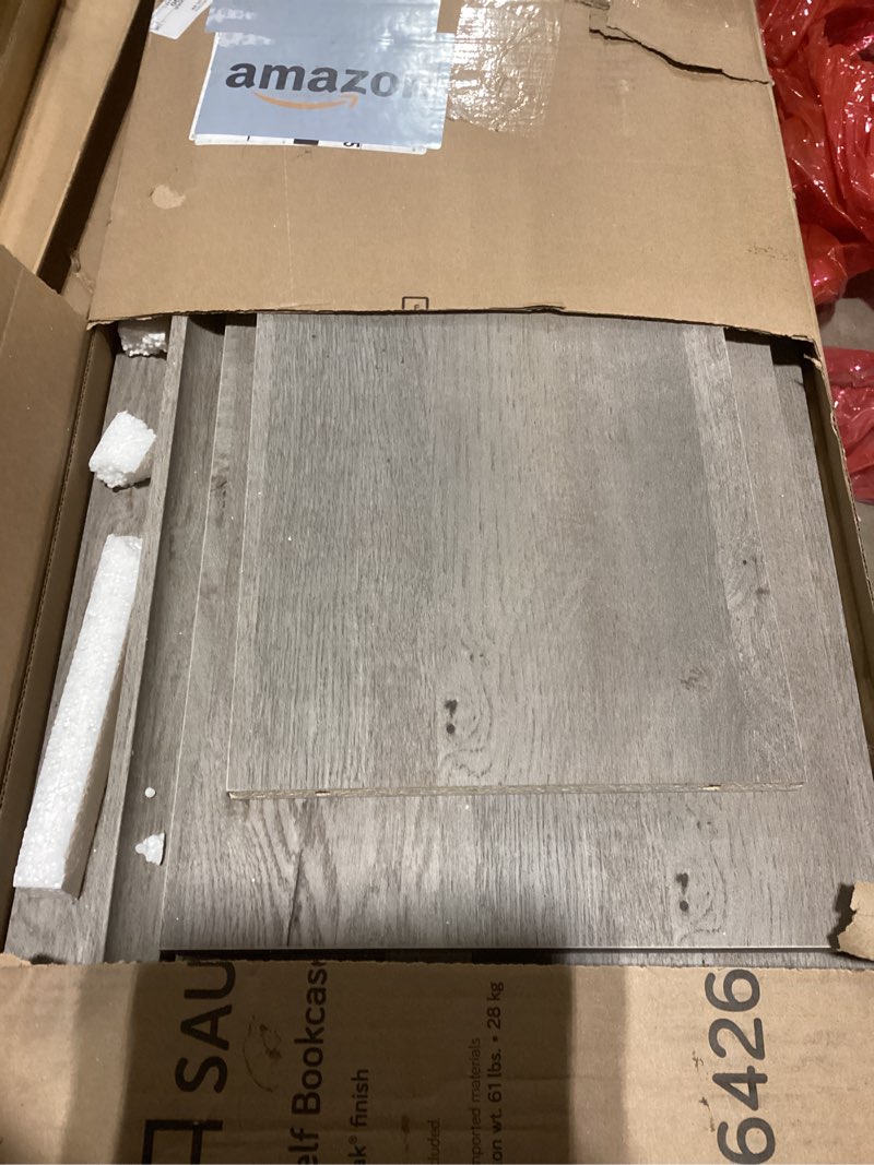 Condition photo showing As Is for Sauder Miscellaneous Storage 3-Shelf Bookcase/ Book shelf, Mystic Oak finish