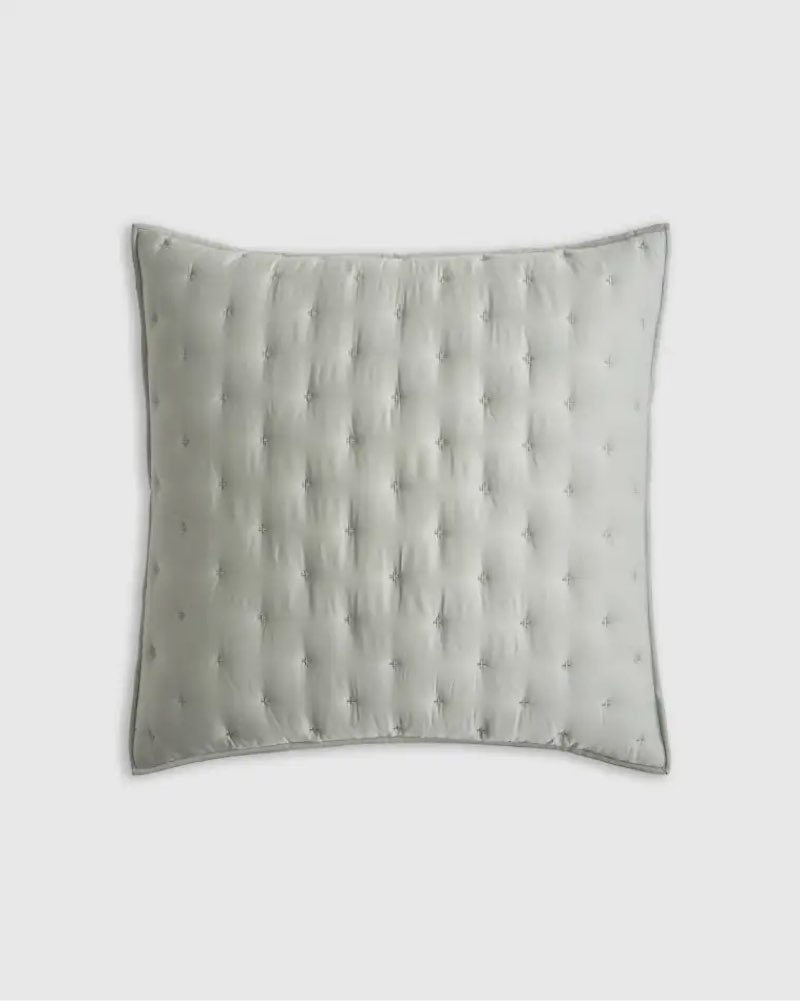 quince bamboo dream quilted euro sham eucalyptus 26*26